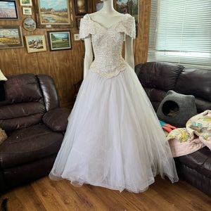 Mon Cheri Vintage Beaded Wedding Dress